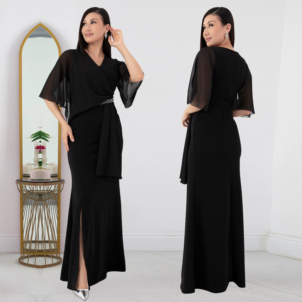 ZARA Elegant Hotfix Rhinestone Evening Party Dress